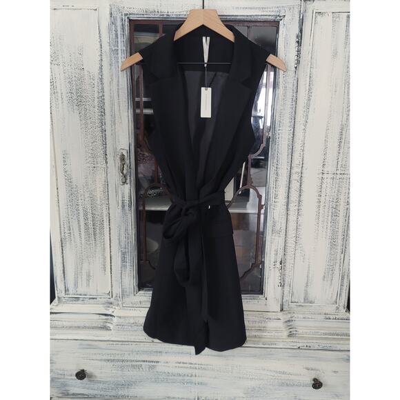NWT Anthropologie Sleeveless Vest Black Mini Dress - Large - Picture 5 of 6